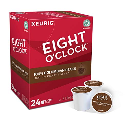Eight O'Clock Coffee Colombian Peaks Single-Serve Keurig K-Cup Pods Medium Roast Coffee 24 Count (Pack of 2)