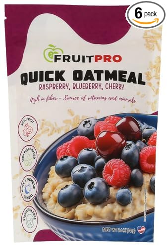 Fruitpro Oatmeal with Raspberry Blueberry &amp Cherry 8.4 oz (Pack of 6)