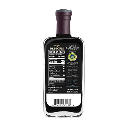De Nigris Balsamic Vinegar Of Modena Excellence Line Yellow Eagle Vibrant Flavor 85 Oz (250ml) | Balsamic Vinegar From Modena Italy Strong And Velvety Taste Aged