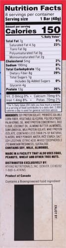 Atkins Lemon Snack Bar Made with Real Almond Butter 1g Sugar Gluten Free High in Fiber Keto Friendly 8 Count
