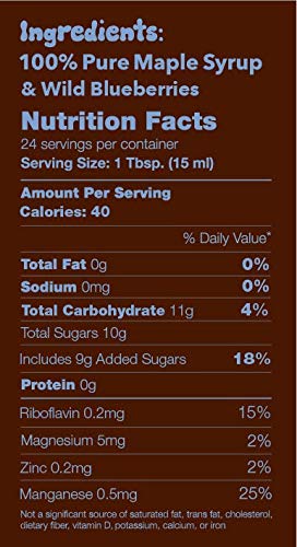 Tree Juice Blueberry Maple Syrup | 100% Pure Grade A Maple Syrup | All Natural Non GMO Vegan Gluten Free Vegetarian Paleo | 12 Ounce Bottle
