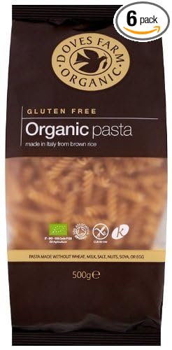 Doves Farm Organic Gluten Free Brown Rice Fusilli (500g) - Pack of 6