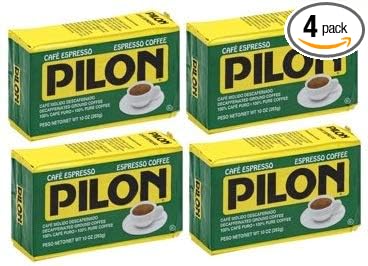 Café Pilon Decaffeinated Espresso Ground Coffee 10-Ounce (Pack of 4)
