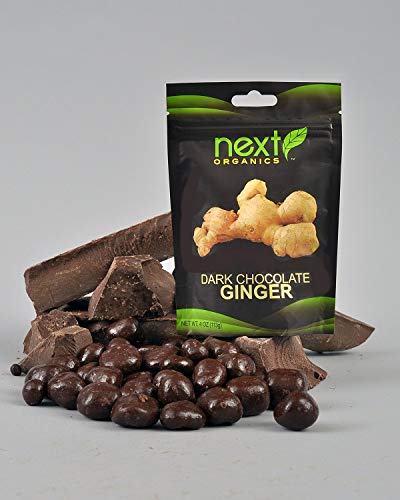 Next Organics Dark Chocolate Ginger Cubes 4 Ounce (Pack of 6)