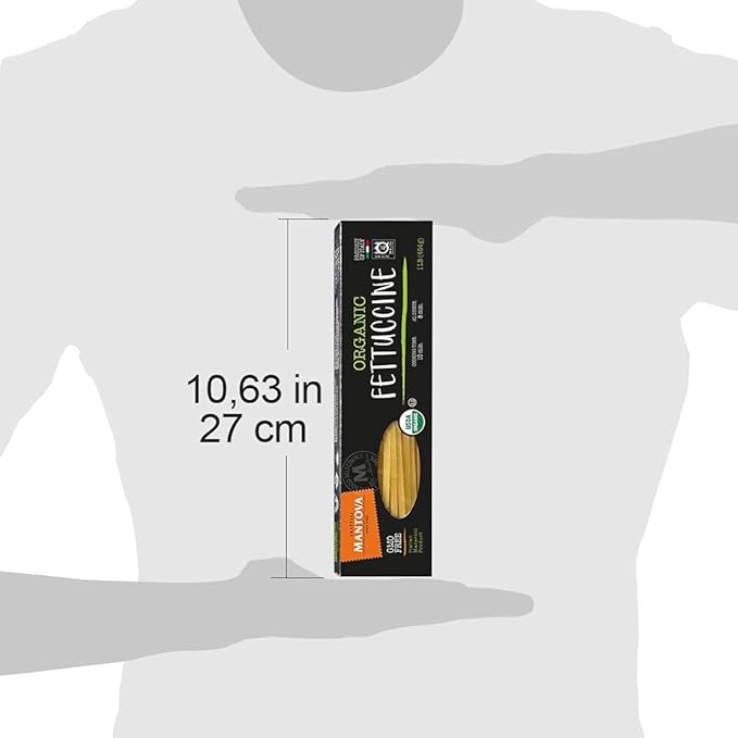 Mantova Italian Organic Fettucini Pasta - 100% Durum Semolina Organic Fettucine - 16 Oz (Pack Of 6) - Product Of Italy