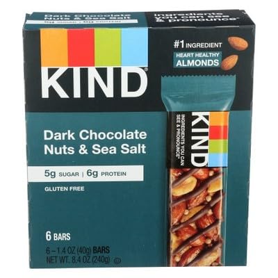 Kind Bar Dark Chocolate Nuts Salt 8.4 oz (Pack of 6)