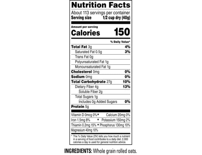Whole Grain-old Fashion-Rolled Oats 10 lbs (1 Pack)