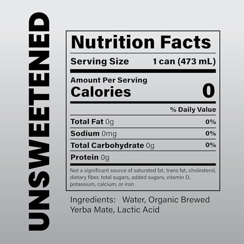 COOLER CO. | YERBA MATE | 12 Pack | 100% Organic Yerba Mate Caffeine | 150 mg Caffeine | 3 Organic Ingredients | Natural Ingredients | No Artificial Colors or Stimulants | Unsweetened Flavor