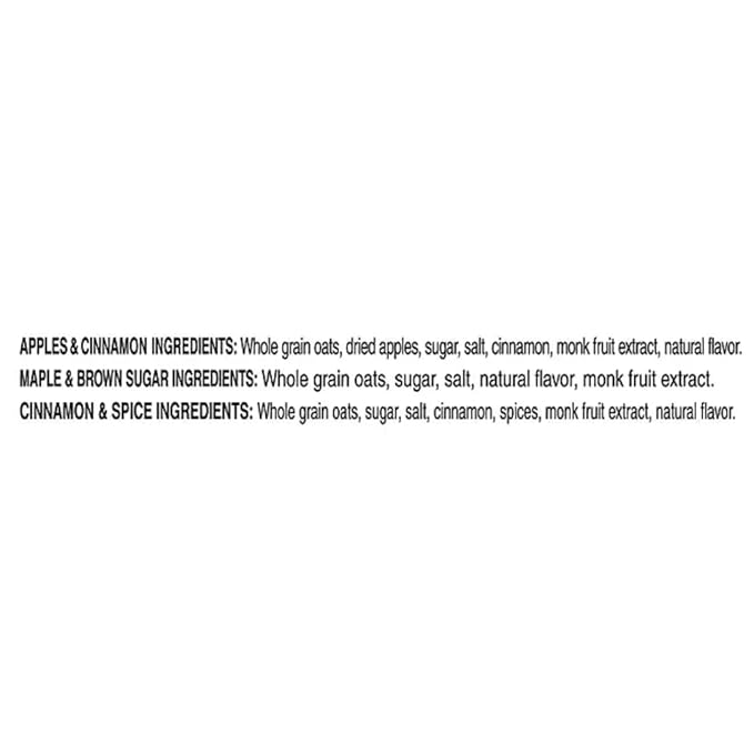 Lower Sugar Instant Oatmeal Variety Pack 1.17 oz (52 Count (1 Pack))