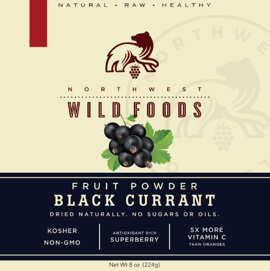 Black Currant Powder - Northwest Wild Foods - Sweet Antioxidant Healthy Pure Dried Fruit Natural Hand Harvested - in Smoothies Oatmeal Dessert (1 Pound)