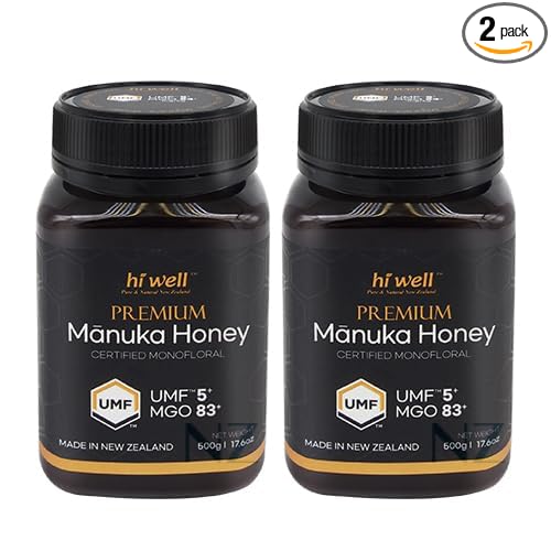 (Pack of 2) Hi Well Premium Manuka Honey Certified Monofloral UMF 5+ MGO 83+ 500g