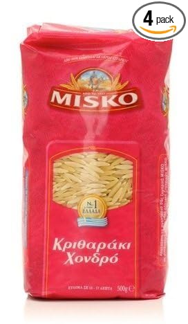 Misko - Greek Orzo Pasta [Risoni Large] (4)- 17.6 oz. Pkgs. by Misko SA (Athens)