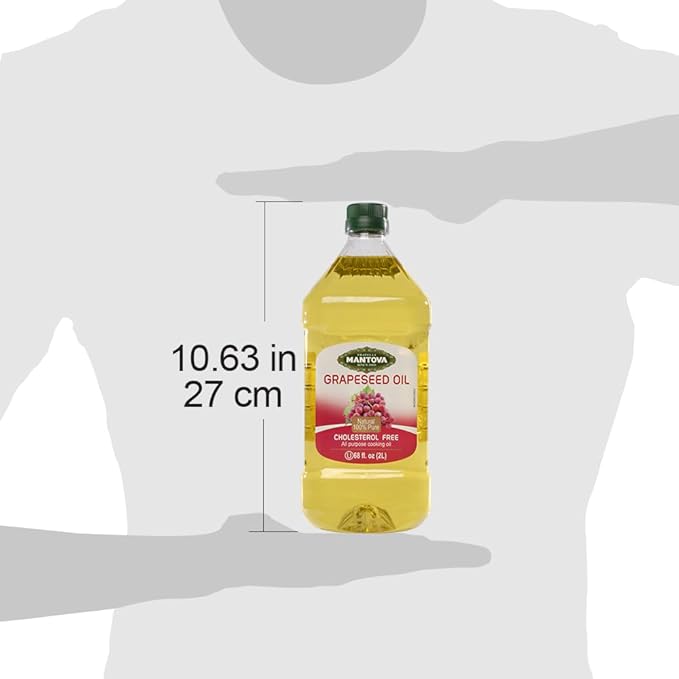 Mantova 100% Pure Grapeseed Oil 68 oz Pack of 1 Product of Italy Keto and Vegan Friendly Gluten Free