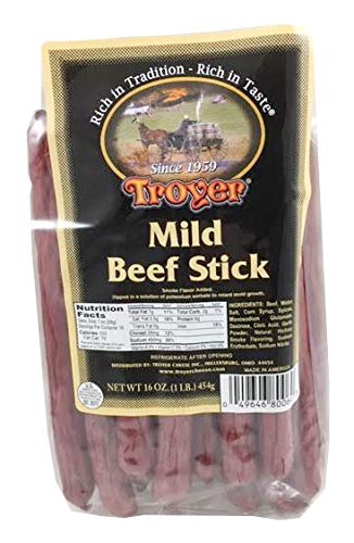 Troyer Mild Beef Sticks 16 Ounce Bag
