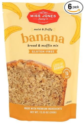 Miss Jones Baki NGCO Banana Bread Mix 12.35 oz (Pack of 6)