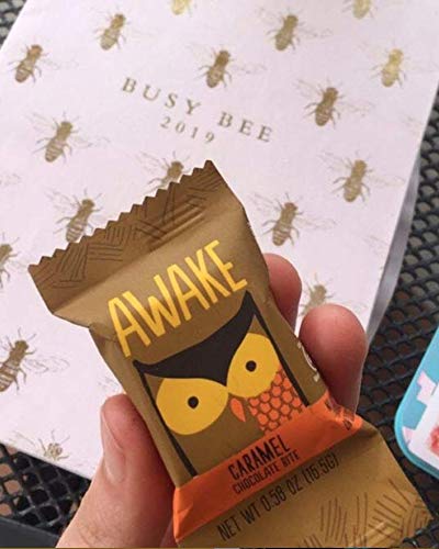 AWAKE Caffeinated Chocolate Bites Caramel Chocolate Energy Snack 1 Bite Equals 1/2 Cup of Coffee 50 Bites