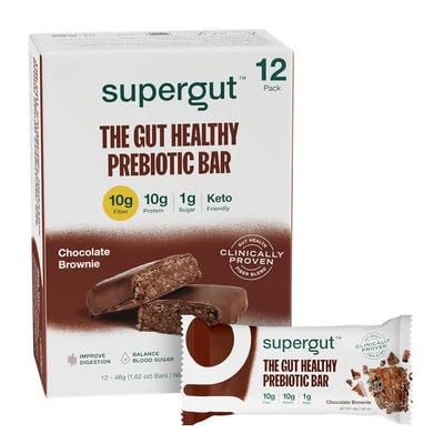 Supergut Bar Prebiotic Brownie Chocolate 1.62 oz (Pack of 12)