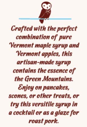 Vermont Maple Cider Syrup - Made From Pure Maple Syrup Blended with Boiled Apple Cider- From Barred Woods Maple