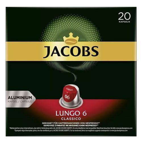 Jacobs Lungo 6 Classico 10x20 CAPSULES Coffee Capsules Compatible with (052 USD/CAP)