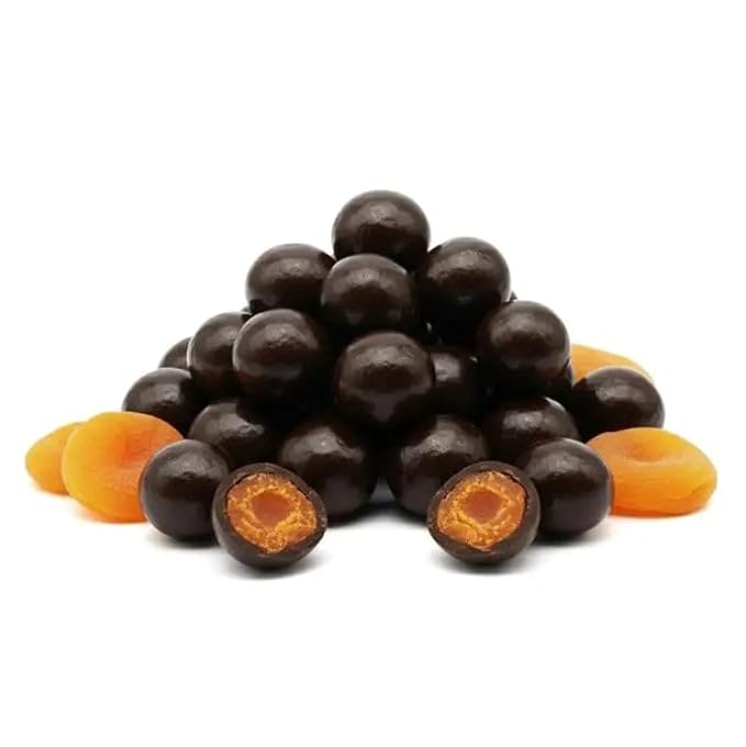 NY Spice Shop Dark Chocolate Apricots - 2 Pound Bulk Sweet &amp Crunchy Chocolate Snack - Chocolates Apricot Treats for Festive Parties Dessert Topping Celebration Tables &amp Gifts