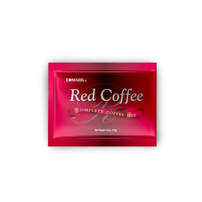 EDMARK Red Coffee - ZERO Sugar | Organic Instant Coffee w/Rose Petal Extract | Aromatic Red Coffee Pods for Daily Energy Focus Wellness &amp Coffee Lovers | 15g x 20 Convenient Sachets