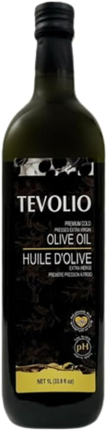 TEVOLIO Extra Virgin Olive Oil – 100% Pure Cold Pressed Rich in Antioxidants and Healthy Fats Plant Based Premium Quality Low Acidity – 1 L