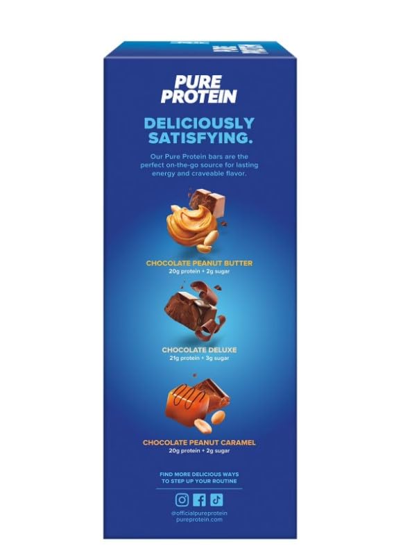 Pure Protein Bars Gluten Free Chocolate Variety Pack ~ 23 Count ~ 1 Pack.