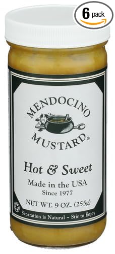 Mendocino Mustard Hot &amp Sweet 9 oz (Pack of 6)