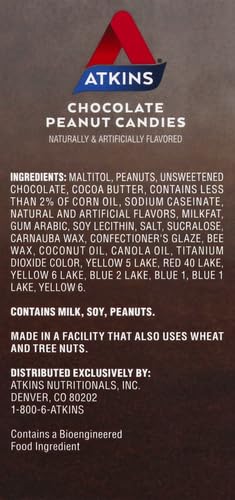 Atkins Endulge Chocolate Peanut Candies Dessert Favorite 0g Sugar 20 Count