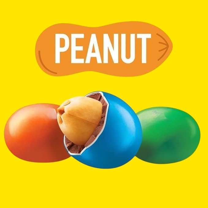 Klub Bulk Peanut MM-1.5 lbs Chocolate Coated Peanut Candy Dipped American Candy Bulk Pantry Party Size Resealable Wholesale Bag (24 Oz)
