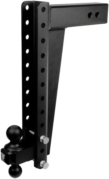 BulletProof Hitches - 3.0 Adjustable Heavy Duty Trailer Hitch (22000 lb. Rating) - 18 Drop/Rise Trailer Hitch with 2 &amp 2-5/16 Dual Ball - Powder Coat Solid Steel Corrosion-Resistant
