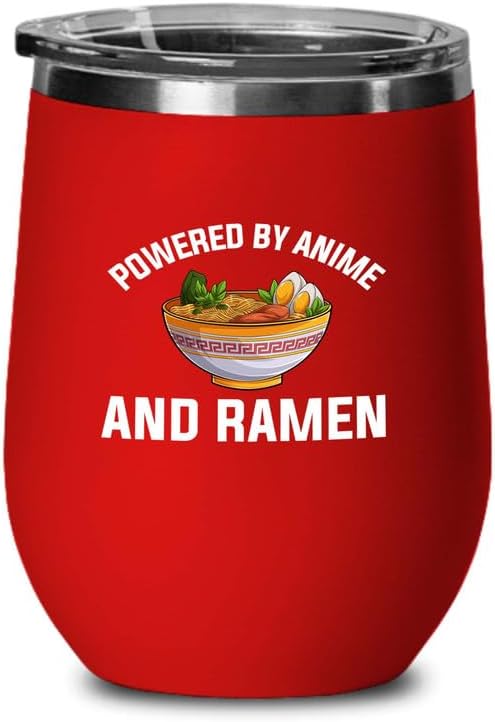 Ramen Lover Pink Edition Wine Tumbler 12oz - Powered by anime - Food Lovers chicken pumpkin vegan pantry spicy noodles