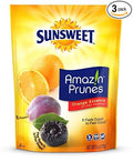Sunsweet Amazin' Prunes Orange Essence - Prunes Pitted Unsweetened &amp Dried - Gluten Free Vegan Low Fat - Dietary Fiber &amp Natural Minerals - Dried Fruit - 6 oz pouch - 3 Pack