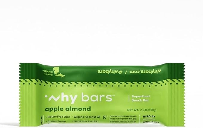 Superfood Protein Bars 2.04 Ounce Bars - Protein Bar Superfood Gluten Free Non GMO Organic Vegan Simple Ingredients (Apple Almond)