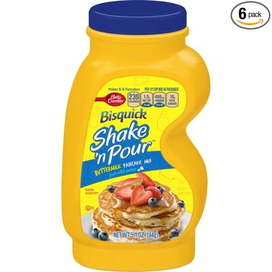 Bisquick Shake'N Pour Buttermilk Pancake Mix 5.1- ounce Containers (Pack of 6)