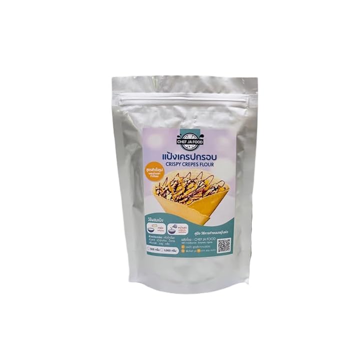 เชฟจ๋า Crispy Crepe Baking Mix Professional Thin-Crust Pastry Flour Easy Preparation for Sweet and Savory Snacks Gourmet Crepe Base for Home and Cafe Use (1000g)