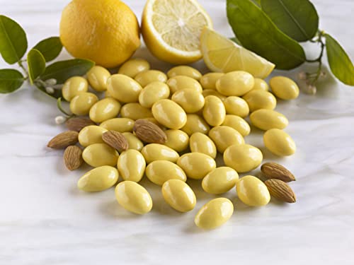 Sconza Lemoncello Lemon Cream &amp White Chocolate Almonds | Inspired by Italy's Lemon Groves | Made in the USA | Pack of 3 (5 Ounce Each)