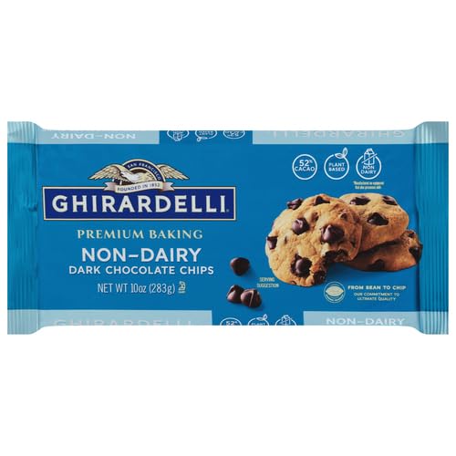 GHIRARDELLI Non-Dairy Dark Chocolate Chips for Baking Premium Baking Chips 10 OZ Bag (6 bags) (Pack of 6)
