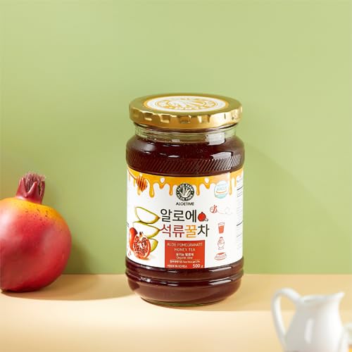 [AloeFarm] Aloe Pomegranate Honey Tea Refreshing Herbal Caffeine Free Healthy Aloe Vera Tea (17.64 fl oz/500g)