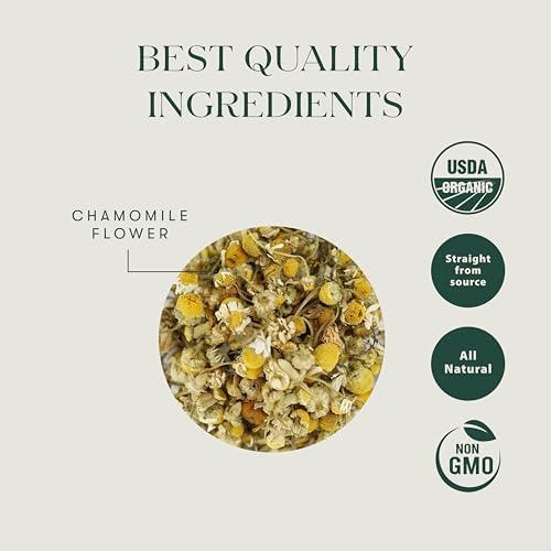 Luxmi Estates Chamomile Herbal Tea 50 Tea Bags Herbal Tea Caffeine-Free Single Ingredient Pure Chamomile 50 Cups