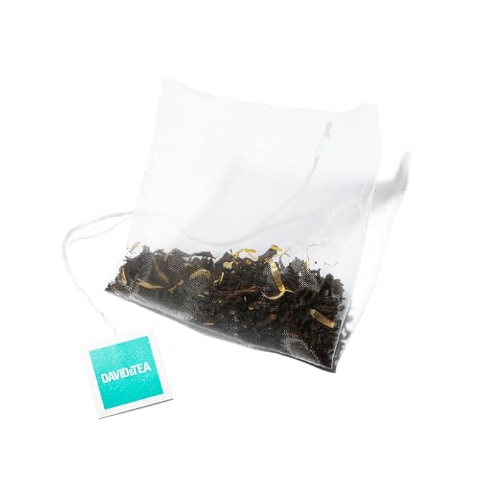 DAVIDsTEA Organic Cream of Earl Grey – High Caffeine Black Tea with Bergamot &amp Natural Vanilla – 65 Tea Bags – Smooth Citrusy &amp Rich Breakfast Blend with a Comforting Creamy Twist