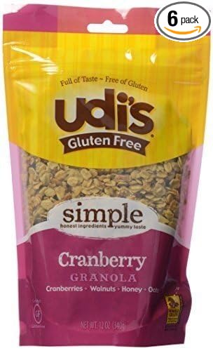 UDIS GRANOLA GF CRNBRY BAG 12 OZ PK- 6