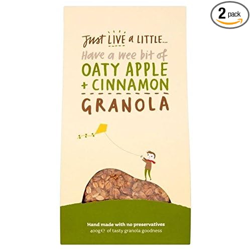 Just Live a Little Oaty Apple &amp Cinnamon Granola 400g - Pack of 2