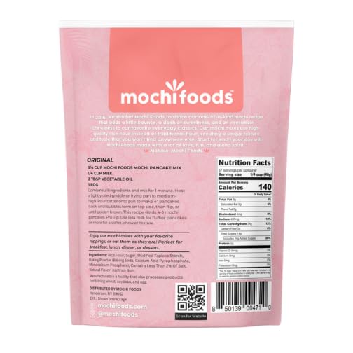 Mochi Foods Hawaii Original Mochi Pancake Mix - Light Fluffy - Elevate Your Breakfast Game with Irresistible Chewiness 3.3 lb.