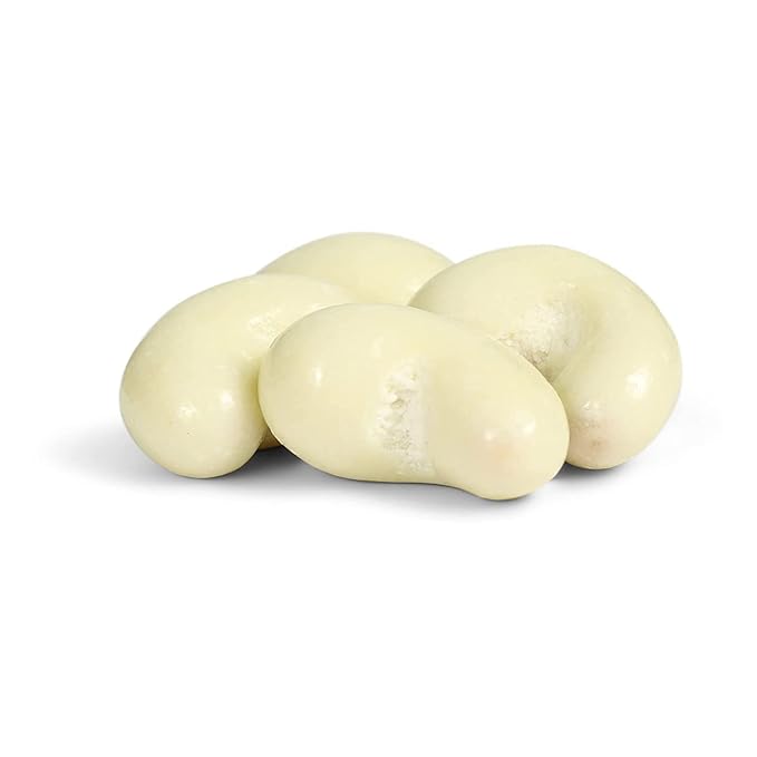 Gourmet White Chocolate Covered Cashews by Its Delish 1 lb (16 Oz) Bulk Bag | White Milk Chocolate Coated Cashew Nuts Kosher Dairy