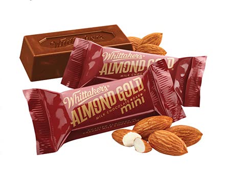 Whittaker's Share Pack Mini Slab Almond Gold 180g (Pack of 6) （Made in New Zealand）