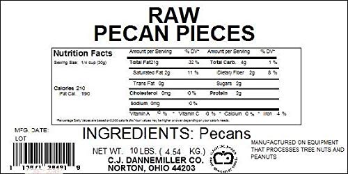 Raw Pecans Pieces Bulk 10 Pound Box Chopped Perfect Pecans for Snacking Baking Mixed Nuts