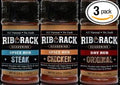 Rib Rack Seasoning 5.5oz (Pack of 3) Select Flavor Below (Sampler Variety Pack - 1 each Steak Chicken Cajun)