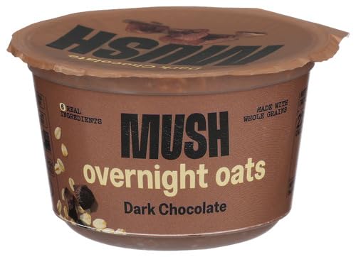 Mush Overnight Oats - Dark Chocolate - Good Source of Fiber Non-GMO Dairy Free Gluten Free 5oz - 8 PACK