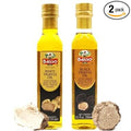 BASSO 1904 Black &amp White Truffle Oil Set – 2 Bottles x 8.5 fl oz (250ml) – High-Concentration Italian Extra Virgin Olive Oil with Real Black Winter &amp White Alba Truffles – Gourmet Finishing Oi